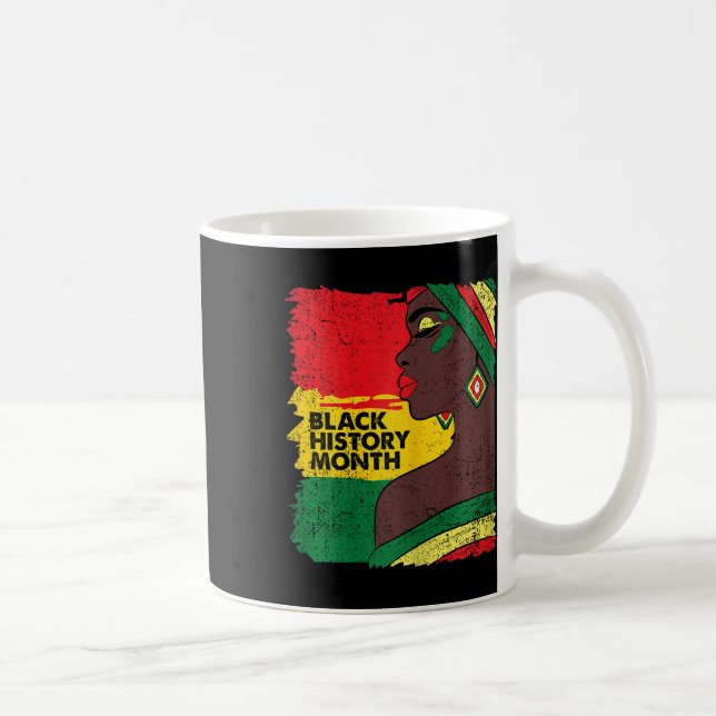 Afro Woman Black History Month Colours Men Women W Coffee Mug (Right)