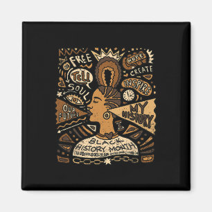 Afro Woman Black History Month Men Women African A Magnet