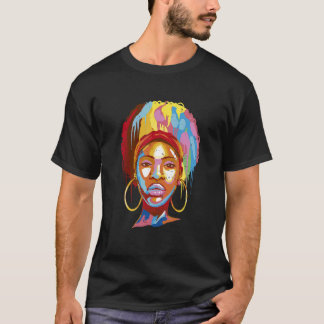 Afro Woman Girl Colorful T-Shirt