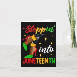 Afro Woman High Heels Black Girl Stepping Into Jun Card