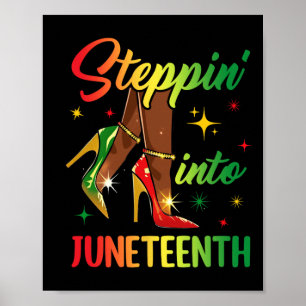Afro Woman High Heels Black Girl Stepping Into Jun Poster