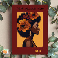 afro woman mother's day with beautiful face