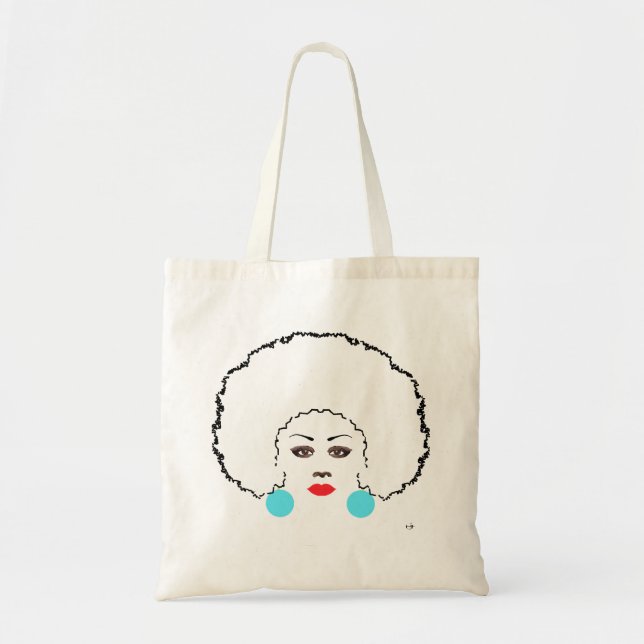 Afro Woman Tote Bag (Front)