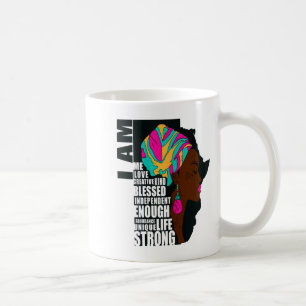 Afro You Are Enough I Am Insrational Sayings Motiv Coffee Mug