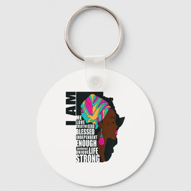 Afro You Are Enough I Am Insrational Sayings Motiv Key Ring (Front)