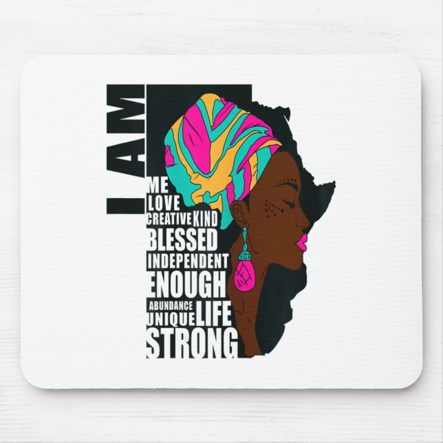 Afro You Are Enough I Am Insrational Sayings Motiv Mouse Mat (Front)