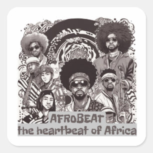 Afrobeat - The Heartbeat Of Africa Square Sticker