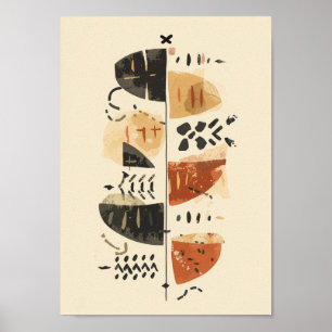Afrobohemian Mudcloth Boho Abstract Wall Art
