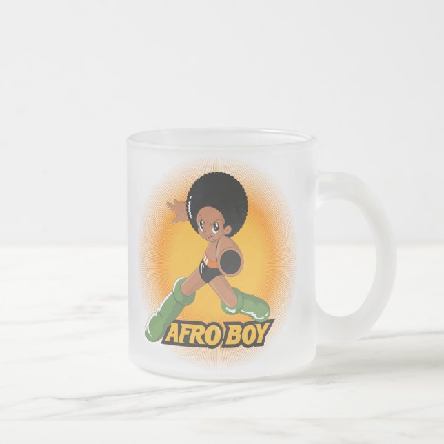 AfroBoy! Frosted Glass Coffee Mug (Right)