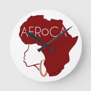 AFROCA . AFRO plus AFRICA (female) Round Clock