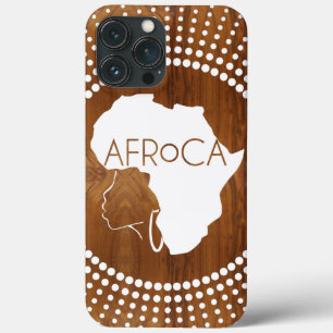 AFRoCA FEMALE Afro plus Africa Wood Grain look iPhone 13 Pro Max Case