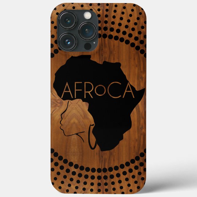AFRoCA FEMALE Afro plus Africa Wood Grain look Case-Mate iPhone Case (Back)
