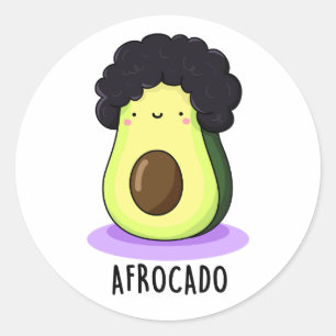 Afrocado Funny Avocado With Afro Pun  Classic Round Sticker
