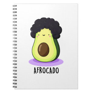 Afrocado Funny Avocado With Afro Pun Notebook