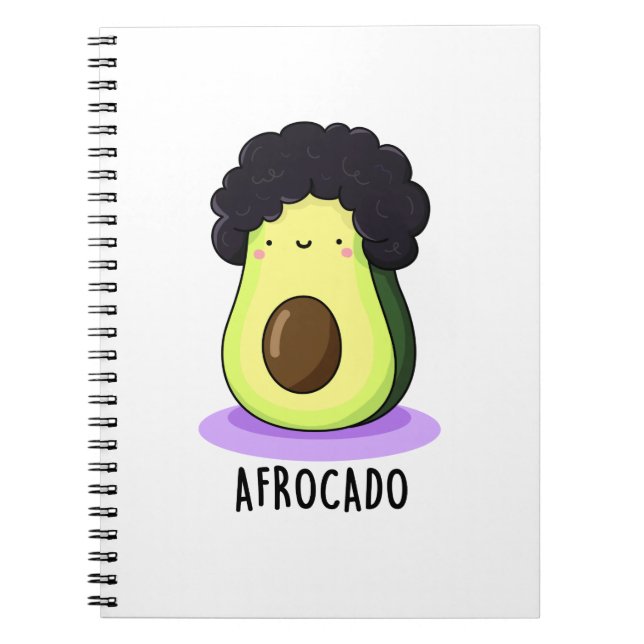 Afrocado Funny Avocado With Afro Pun  Notebook (Front)
