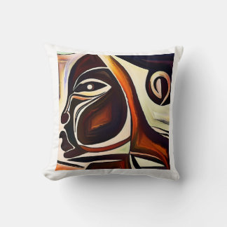 Afrocentric Abstract Black Woman Cushion