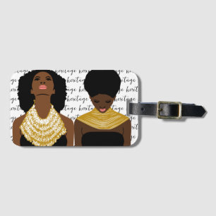 Afrocentric Art Abstract Black Women Luggage Tag