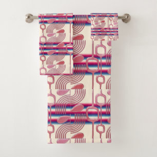 Afrocentric Art Deco Harlem Renaissance Geometric  Bath Towel Set