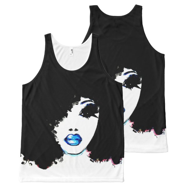 Afrocentric Beauty All-Over Print Tank Top (Front and Back)