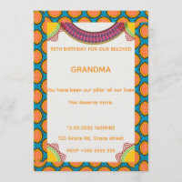 Afrocentric Birthday Invitation | Ankara Pattern
