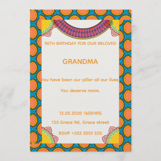 Afrocentric Birthday Invitation | Ankara Pattern 