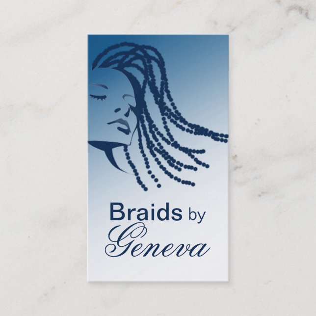 Afrocentric Braids Hair Stylist - blue Business Card (Front)