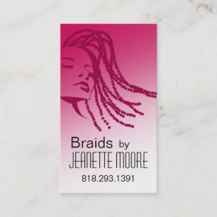 Afrocentric Braids Hair Stylist - fuschia Business Card