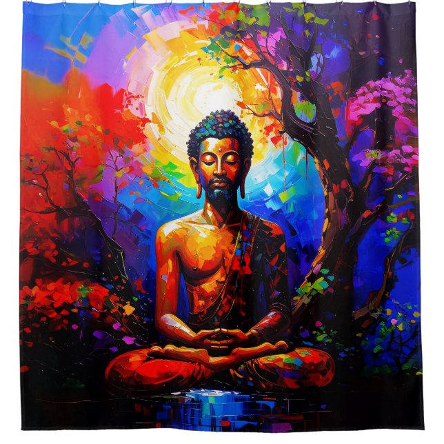 Afrocentric buddhacore 001 shower curtain (Front)