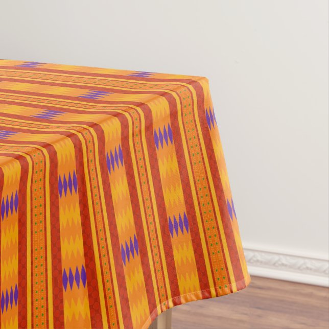 Afrocentric Colourful Modern Kente Print Tablecloth (In Situ)