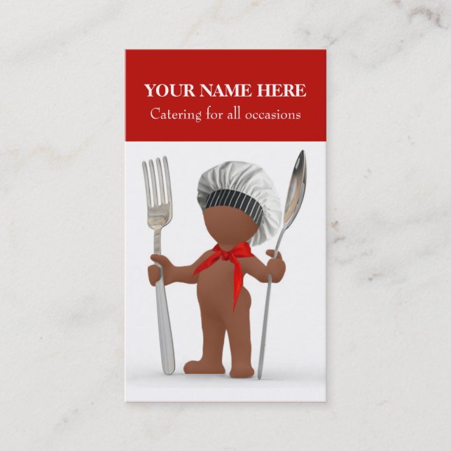 Afrocentric "Cool Chef": Cook Cafe Bistro Catering Business Card (Front)
