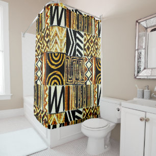 Afrocentric Distressed  Shower Curtain