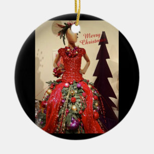 Afrocentric Dress Form Mannequin Christmas Tree Ceramic Tree Decoration
