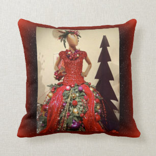 Afrocentric Dress Form Mannequin Christmas Tree Cushion