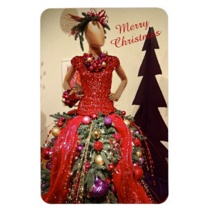 Afrocentric Dress Form Mannequin Christmas Tree Magnet