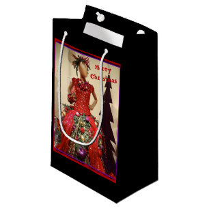 Afrocentric Dress Form Mannequin Christmas Tree Small Gift Bag
