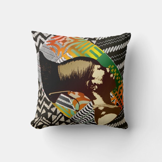 Afrocentric Folk Art Cushion (Front)