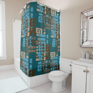 Afrocentric Geometric Globe Pill 26Shower Curtain