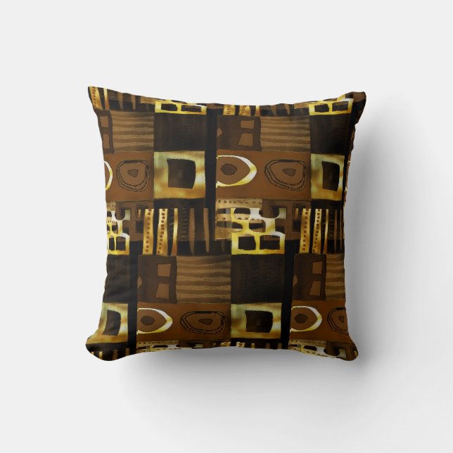 Afrocentric Geometric Motif • Contemporary  Cushion (Front)