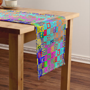 Afrocentric Geometric Motif Multicolored Short Table Runner