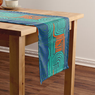 Afrocentric Geometric Motif Short Table Runner