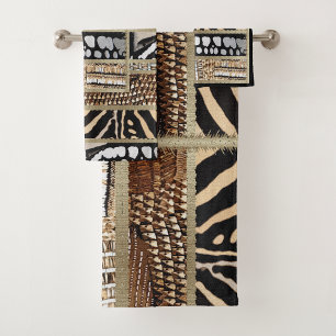 Afrocentric Geometric Pattern • Nubian Majesty Bath Towel Set