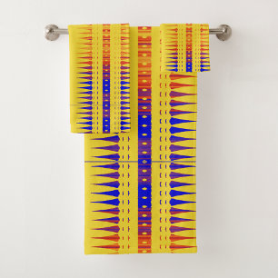 Afrocentric Geometric Print • Cultural Bath Towel 