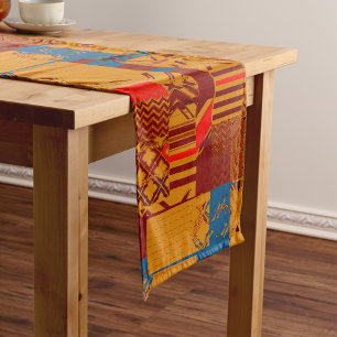 Afrocentric Geometric Print Short Table Runner