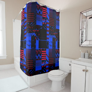 Afrocentric Geometric Print Shower Curtain 