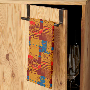 Afrocentric Geometric Print  Tea Towel