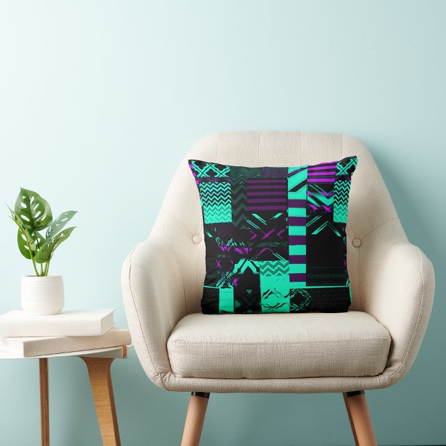 Afrocentric Geometric Print Throw Pillow (Creator Uploaded)