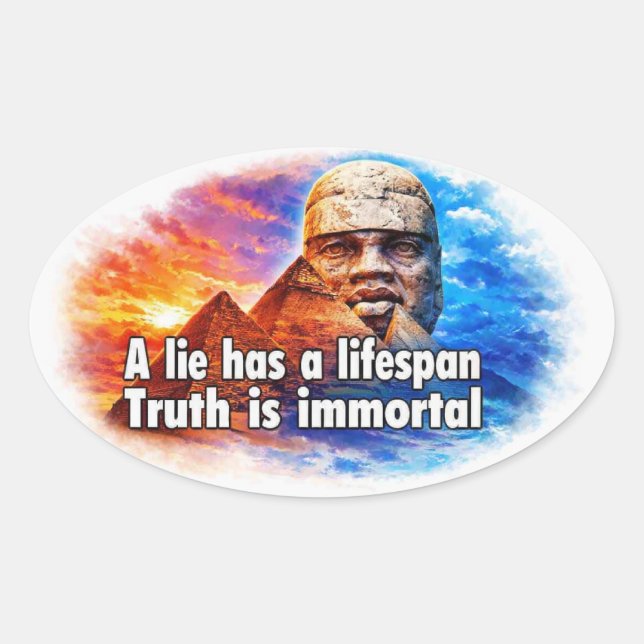 Afrocentric greatness quote oval sticker (Front)