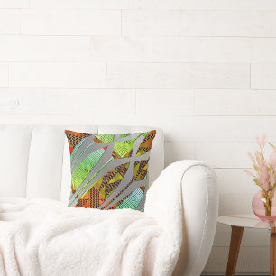 Afrocentric Harmony: Multicolor Geometric Cushion