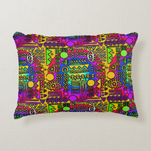 Afrocentric Holiday – Bright Pastel Motif Design Decorative Cushion