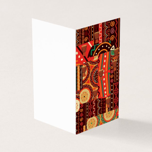 Afrocentric Kente Tribal Pattern  Card (Outside)